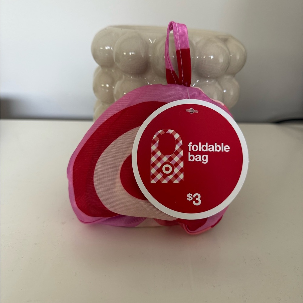 Pink and Red Foldable Bag